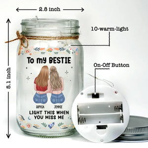 You Bring Out The Best In Me - Bestie Personalized Custom Mason Jar Light - Gift For Best Friends, BFF, Sisters