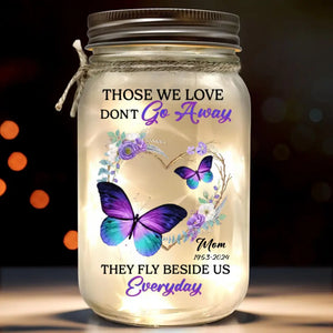 Your Memory Lives On - Memorial Personalized Custom Mason Jar Light - Sympathy Gift For Family Members