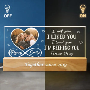 Custom Photo Love Conquers All - Couple Personalized Custom Acrylic Letters 3D LED Night Light - Gift For Husband Wife, Anniversary