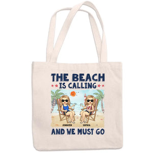 Life’s A Beach & We’re Just Enjoying The Waves - Bestie Personalized Custom Tote Bag - Summer Vacation Gift For Best Friends, BFF, Sisters