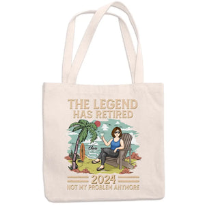 The Legend Has Retired - Personalized Custom Tote Bag - Appreciation, Retirement Gift For Coworkers, Work Friends, Colleagues