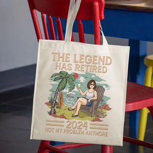 The Legend Has Retired - Personalized Custom Tote Bag - Appreciation, Retirement Gift For Coworkers, Work Friends, Colleagues