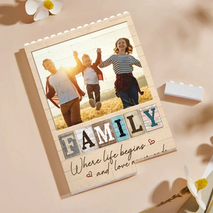 Custom Photo Together We Have It All - Family Personalized Custom Vertical Rectangle Shaped Building Brick Blocks - Gift For Family Members