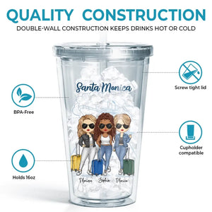 Oh Ship It's A Girls Trip - Bestie Personalized Custom Clear Acrylic Tumbler - Summer Vacation Gift For Best Friends, BFF, Sisters