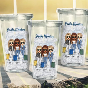 Oh Ship It's A Girls Trip - Bestie Personalized Custom Clear Acrylic Tumbler - Summer Vacation Gift For Best Friends, BFF, Sisters