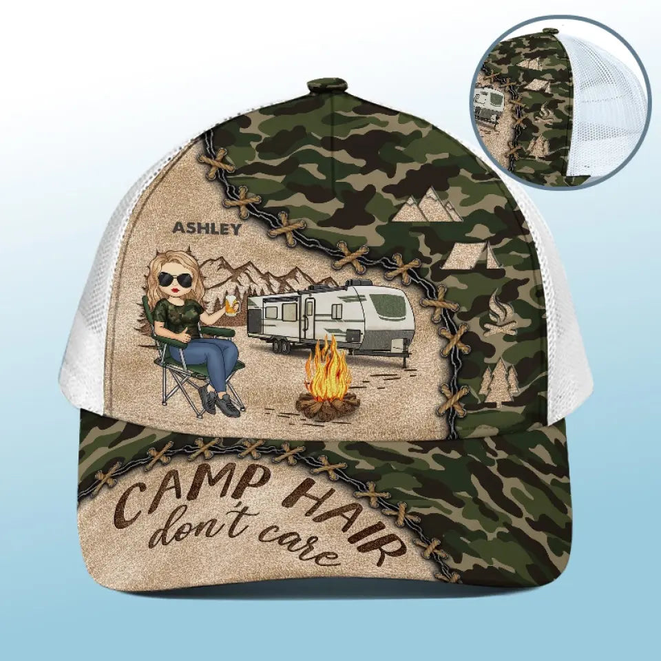 Go Wild Camping - Camping Personalized Custom Mesh-back Baseball Cap, Baseball Trucker Cap - Gift For Husband Wife, Camping Lovers