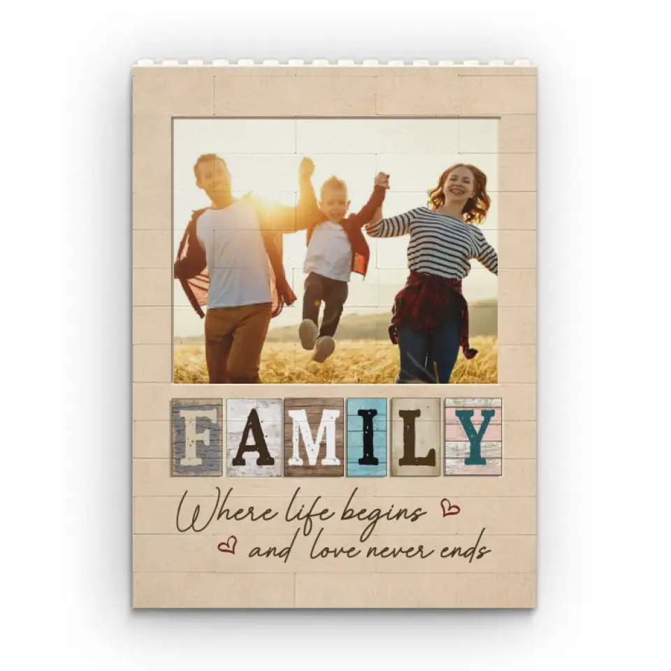 Custom Photo Together We Have It All - Family Personalized Custom Vertical Rectangle Shaped Building Brick Blocks - Gift For Family Members