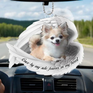 Custom Photo You Were My Favorite Hello And My Hardest Goodbye - Memorial Personalized Custom Car Ornament - Acrylic Custom Shaped - Sympathy Gift For Pet Owners, Pet Lovers