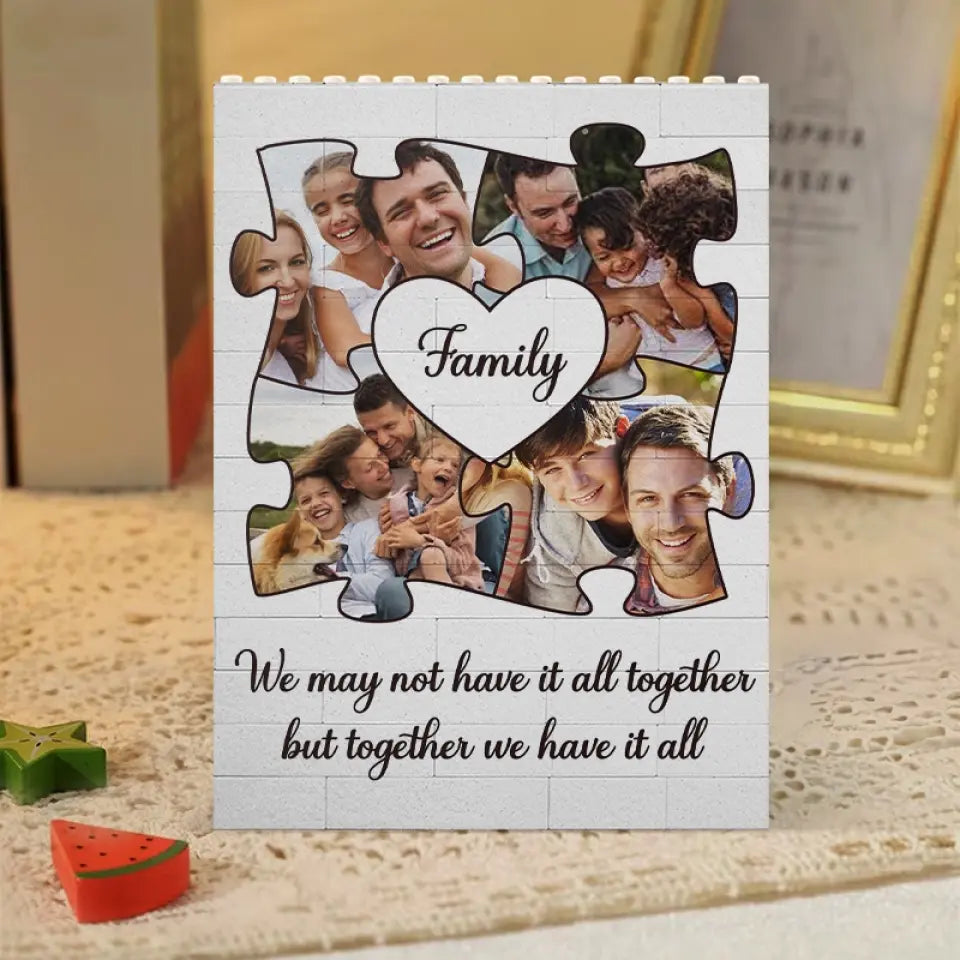 Custom Photo Family Is The Greatest Gift In Life - Family Personalized Custom Vertical Rectangle Shaped Building Brick Blocks - Gift For Family Members