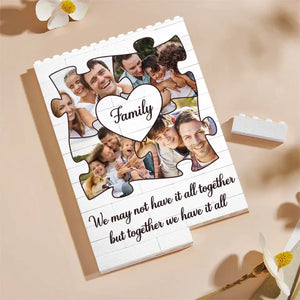 Custom Photo Family Is The Greatest Gift In Life - Family Personalized Custom Vertical Rectangle Shaped Building Brick Blocks - Gift For Family Members