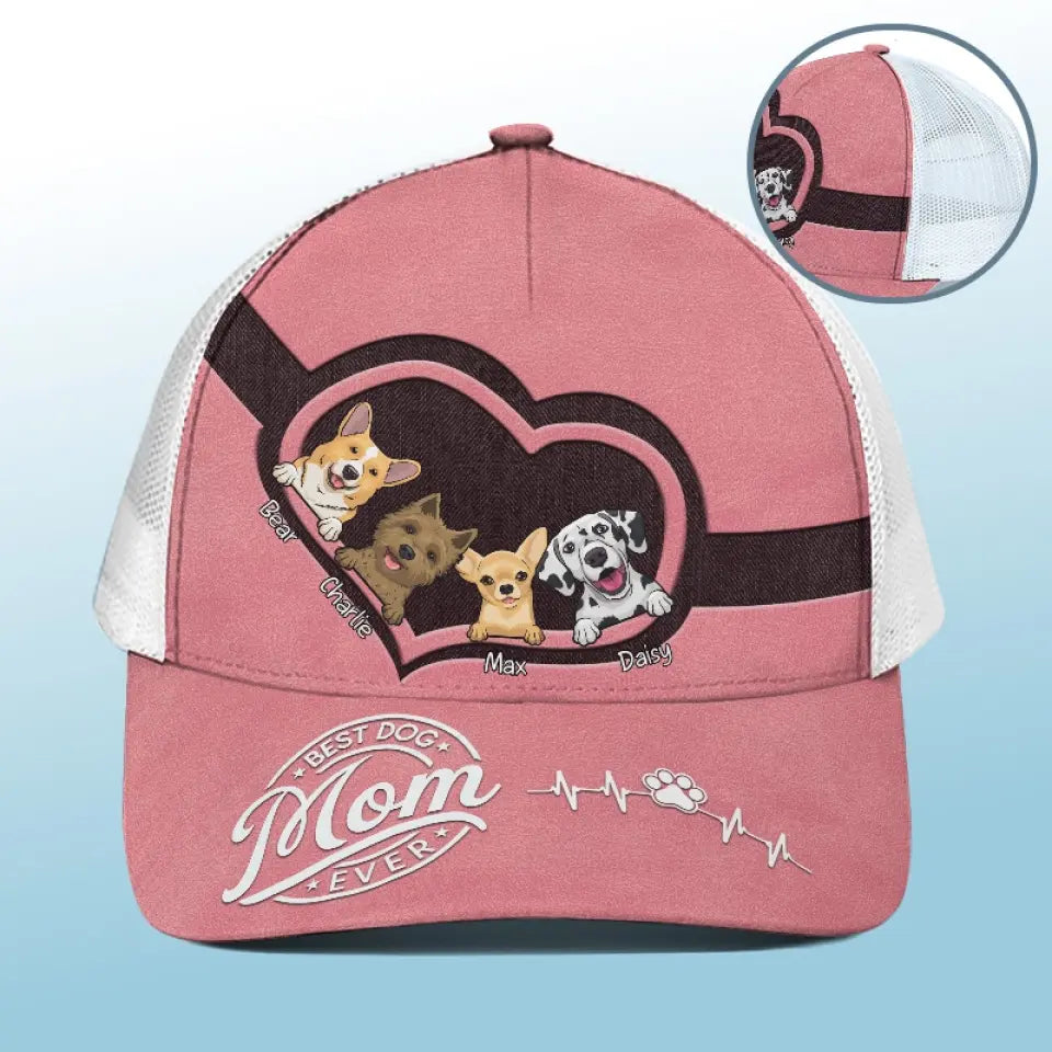 Best Dog Mom Ever - Dog Personalized Custom Mesh-back Baseball Cap, Baseball Trucker Cap - Gift For Pet Owners, Pet Lovers