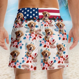 Custom Photo Enjoy Summer - Dog & Cat Personalized Custom Tropical Hawaiian Aloha Men Beach Shorts - 4th Of July, Summer Vacation Gift, Birthday Party Gift For Pet Owners, Pet Lovers