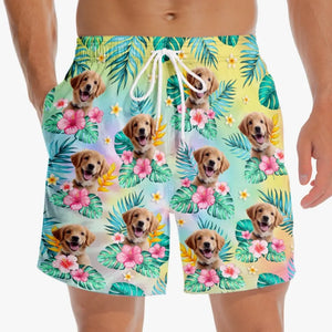 Custom Photo Summer Has Always Been My Favorite Season - Dog & Cat Personalized Custom Tropical Hawaiian Aloha Men Beach Shorts - Summer Vacation Gift, Birthday Party Gift For Pet Owners, Pet Lovers