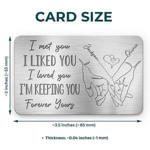 Loved You Then, Love You Still - Couple Personalized Custom Aluminum Wallet Card - Gift For Husband Wife, Anniversary