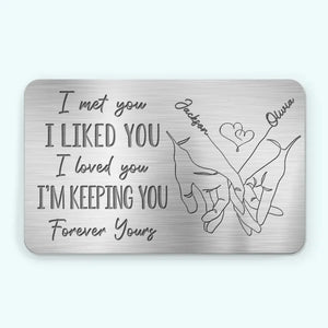 Loved You Then, Love You Still - Couple Personalized Custom Aluminum Wallet Card - Gift For Husband Wife, Anniversary