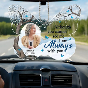 Custom Photo By Your Side Everyday - Memorial Personalized Custom Car Ornament - Acrylic Custom Shaped - Sympathy Gift For Family Members