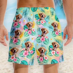 Custom Photo Summer Has Always Been My Favorite Season - Dog & Cat Personalized Custom Tropical Hawaiian Aloha Men Beach Shorts - Summer Vacation Gift, Birthday Party Gift For Pet Owners, Pet Lovers