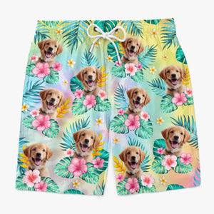 Custom Photo Summer Has Always Been My Favorite Season - Dog & Cat Personalized Custom Tropical Hawaiian Aloha Men Beach Shorts - Summer Vacation Gift, Birthday Party Gift For Pet Owners, Pet Lovers