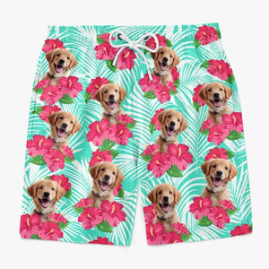 Custom Photo Let The Summer Begin - Dog & Cat Personalized Custom Tropical Hawaiian Aloha Men Beach Shorts - Summer Vacation Gift, Birthday Party Gift For Pet Owners, Pet Lovers