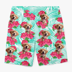 Custom Photo Let The Summer Begin - Dog & Cat Personalized Custom Tropical Hawaiian Aloha Men Beach Shorts - Summer Vacation Gift, Birthday Party Gift For Pet Owners, Pet Lovers