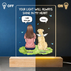 Still Here Around You - Memorial Personalized Custom Shaped 3D LED Light - Sympathy Gift For Pet Owners, Pet Lovers