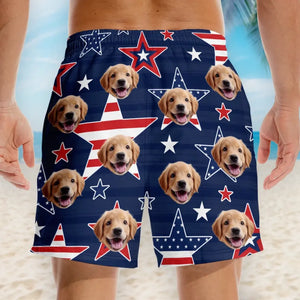 Custom Photo Certified Aquaholic - Dog & Cat Personalized Custom Tropical Hawaiian Aloha Men Beach Shorts - Summer Vacation Gift, Birthday Party Gift For Pet Owners, Pet Lovers