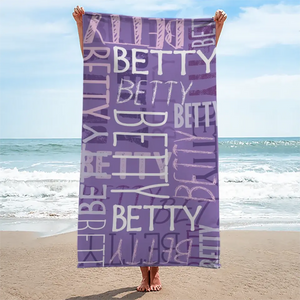 Summer Vibes - Family Personalized Custom Beach Towel - Summer Vacation Gift, Birthday Pool Party Gift For Family Members