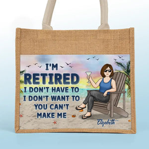 Time For Me To Chill - Family Personalized Custom Tote Gift Bags, Jute Tote Bags, Beach Bags - Gift For Mom, Grandma