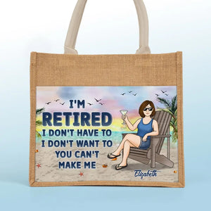 Time For Me To Chill - Family Personalized Custom Tote Gift Bags, Jute Tote Bags, Beach Bags - Gift For Mom, Grandma