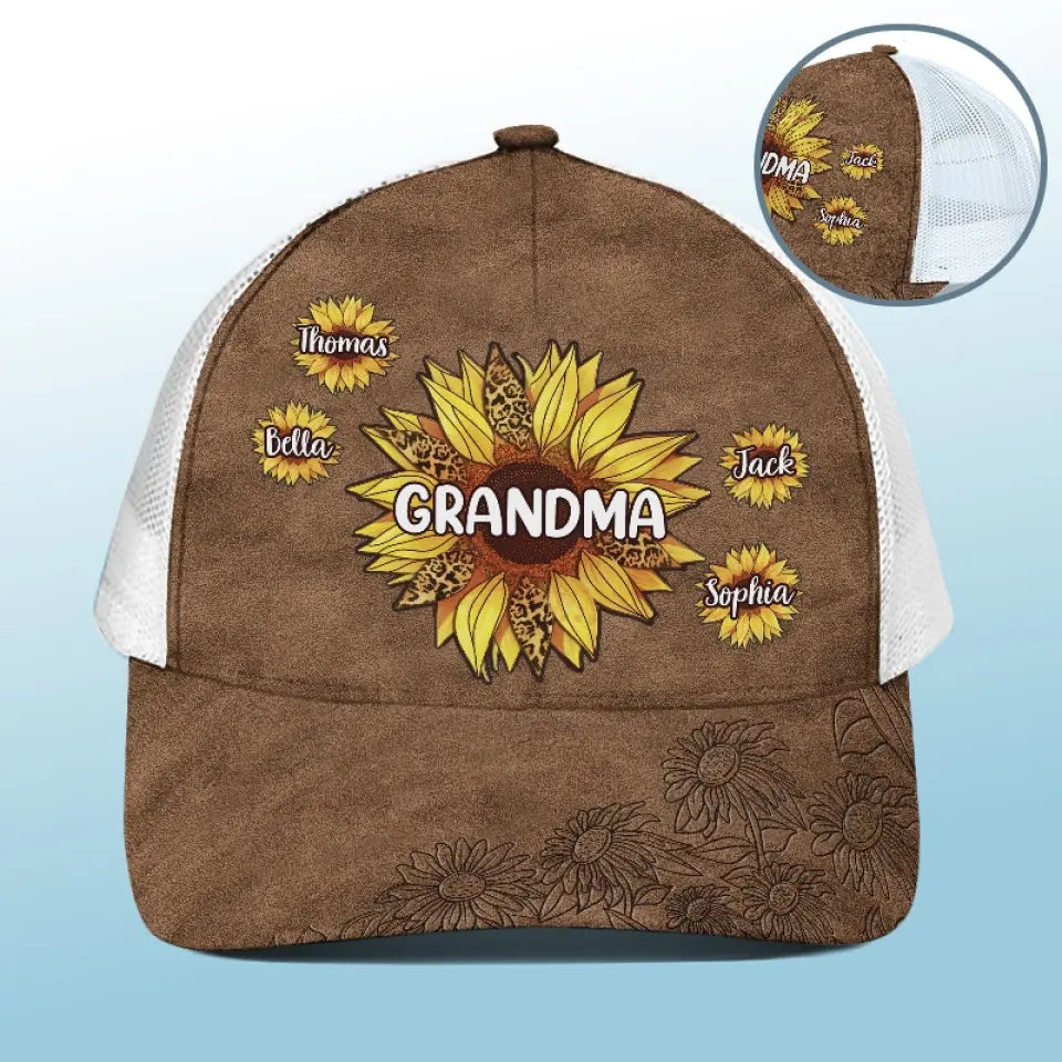 Grandmas Are Moms With Lots Of Frosting - Family Personalized Custom Mesh-back Baseball Cap, Baseball Trucker Cap - Gift For Mom, Grandma