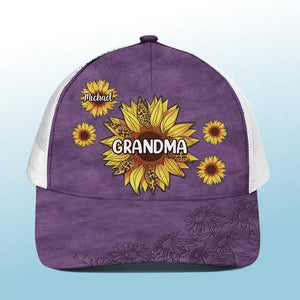 Grandmas Are Moms With Lots Of Frosting - Family Personalized Custom Mesh-back Baseball Cap, Baseball Trucker Cap - Gift For Mom, Grandma