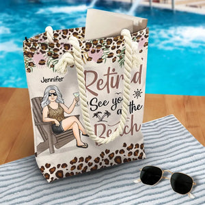 See You At The Beach - Family Personalized Custom Beach Bag - Appreciation, Retirement Gift For Grandma