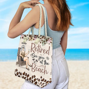 See You At The Beach - Family Personalized Custom Beach Bag - Appreciation, Retirement Gift For Grandma