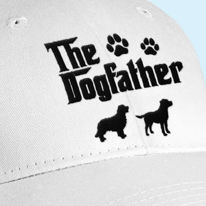 The Dogfather - Dog Personalized Custom Line Embroidered Cap - Gift For Pet Owners, Pet Lovers