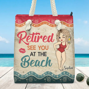 A Day At The Beach Restores The Soul - Family Personalized Custom Beach Bag - Appreciation, Retirement Gift For Grandma