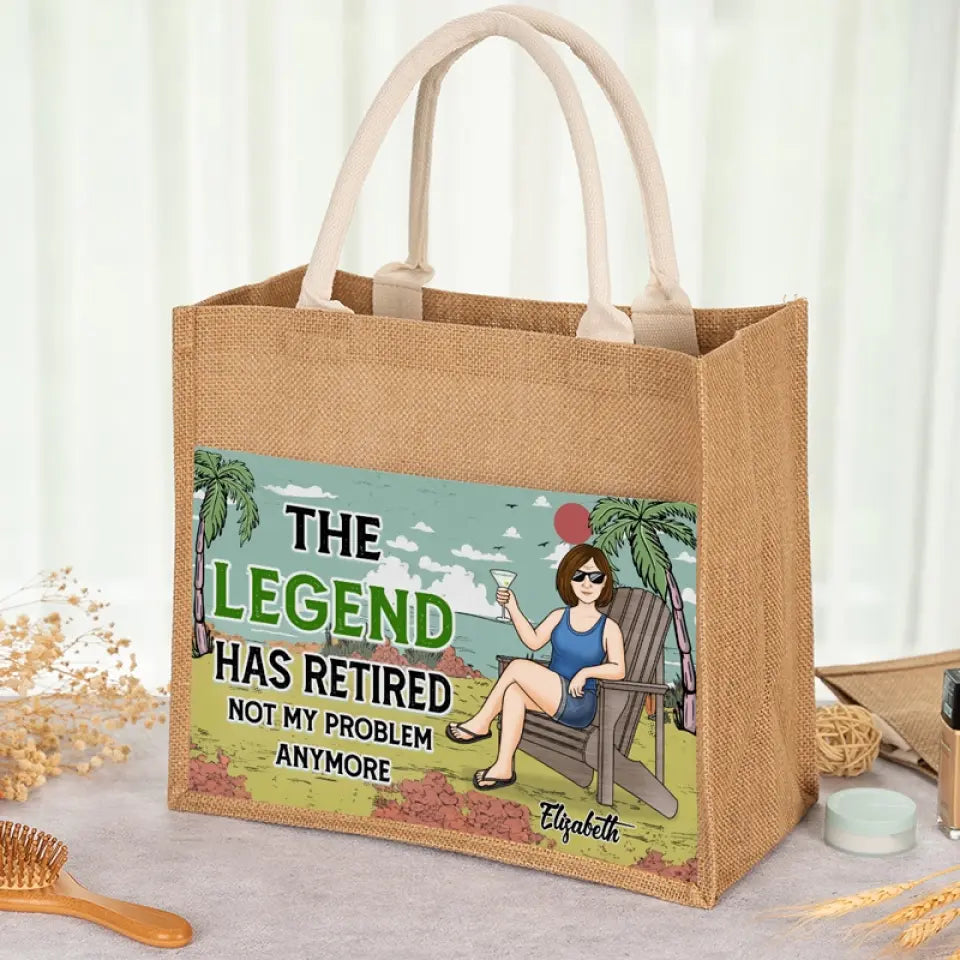 My Longest Coffee Break Starts Now - Family Personalized Custom Tote Gift Bags, Jute Tote Bags, Beach Bags - Gift For Mom, Grandma