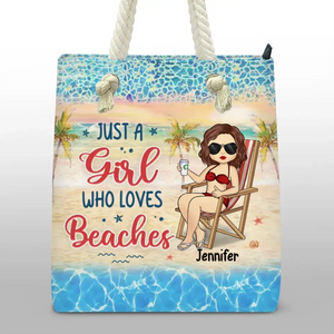 Friends, Sun, Sand And Sea, That Sounds Like A Summer To Me - Bestie Personalized Custom Beach Bag - Summer Vacation Gift For Best Friends, BFF, Sisters