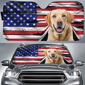 Custom Photo Happy Trip - Dog & Cat Personalized Custom Auto Windshield Sunshade, Car Window Protector - Gift For Pet Owners, Pet Lovers