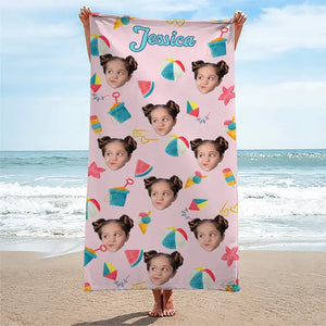 Custom Photo This Summer Is Special And Unforgettable - Family Personalized Custom Beach Towel - Summer Vacation Gift For Family Members