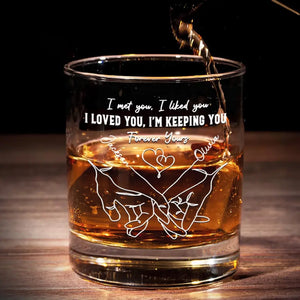 Love Is The Flower - Couple Personalized Custom Whiskey Glass - Gift For Husband Wife, Anniversary