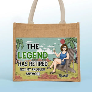 My Longest Coffee Break Starts Now - Family Personalized Custom Tote Gift Bags, Jute Tote Bags, Beach Bags - Gift For Mom, Grandma