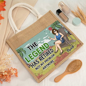 My Longest Coffee Break Starts Now - Family Personalized Custom Tote Gift Bags, Jute Tote Bags, Beach Bags - Gift For Mom, Grandma