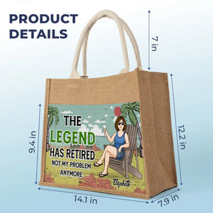 My Longest Coffee Break Starts Now - Family Personalized Custom Tote Gift Bags, Jute Tote Bags, Beach Bags - Gift For Mom, Grandma