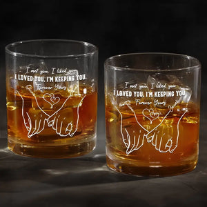 You Had Me At Hello - Couple Personalized Custom Whiskey Glass - Gift For Husband Wife, Anniversary