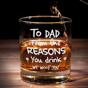 Custom Photo From The Reasons You Drink - Dog & Cat Personalized Custom Whiskey Glass - Gift For Pet Owners, Pet Lovers