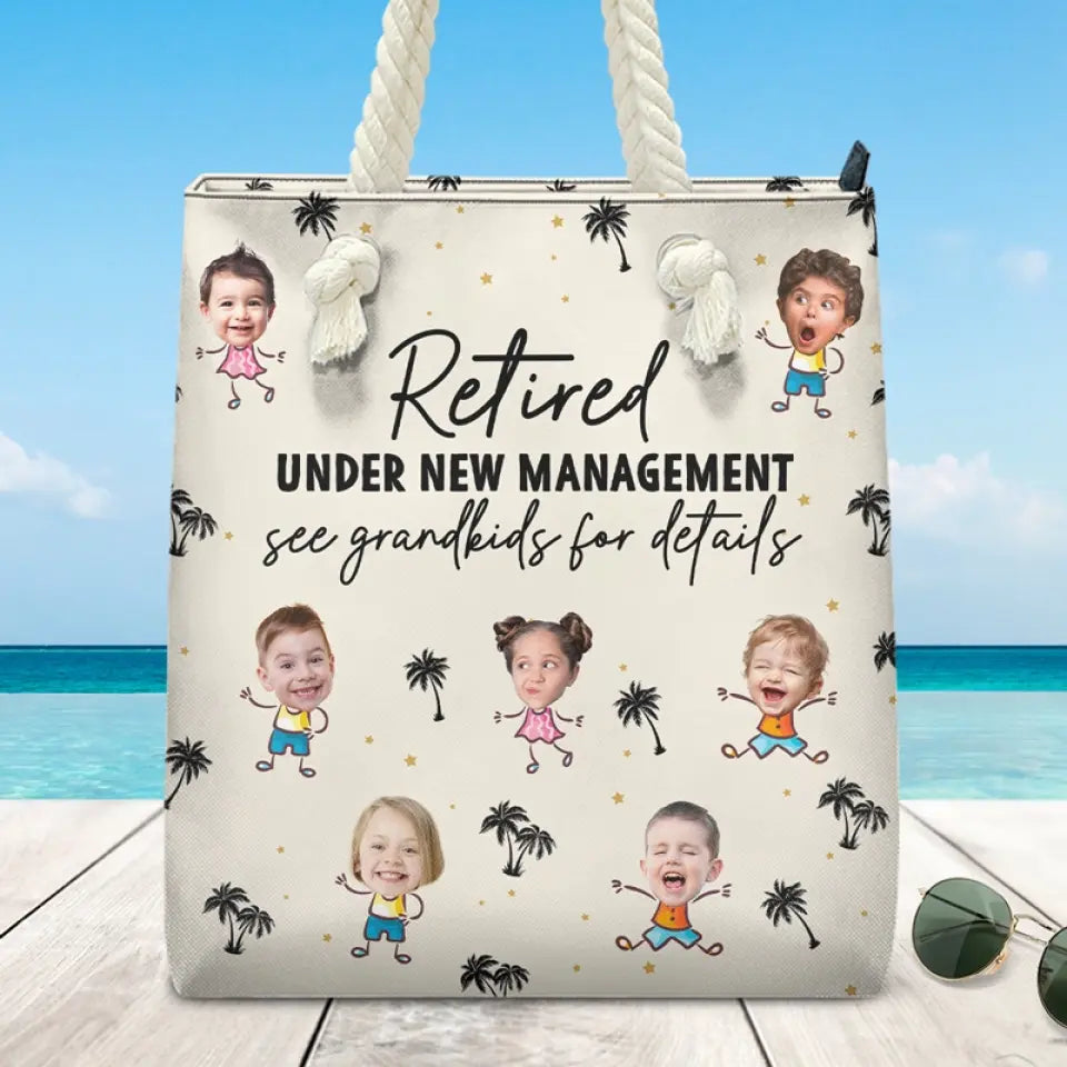 Custom Photo Cheers To A Fabulous Retirement - Family Personalized Custom Beach Bag - Appreciation, Retirement Gift For Grandma