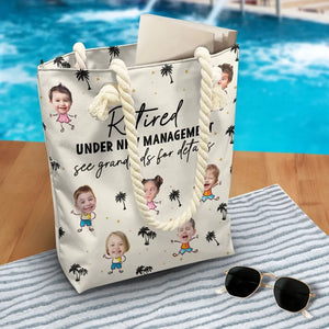 Custom Photo Cheers To A Fabulous Retirement - Family Personalized Custom Beach Bag - Appreciation, Retirement Gift For Grandma