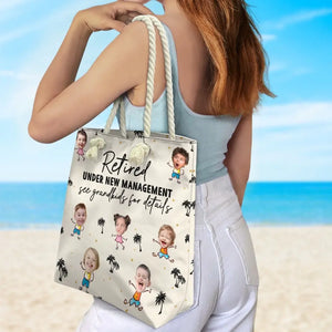 Custom Photo Cheers To A Fabulous Retirement - Family Personalized Custom Beach Bag - Appreciation, Retirement Gift For Grandma