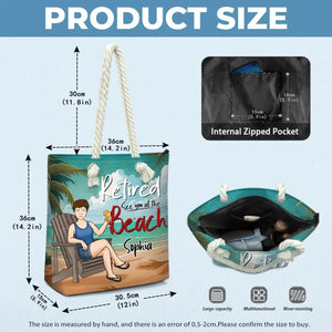 Time To Enjoy The Finer Things - Family Personalized Custom Beach Bag - Appreciation, Retirement Gift For Grandma