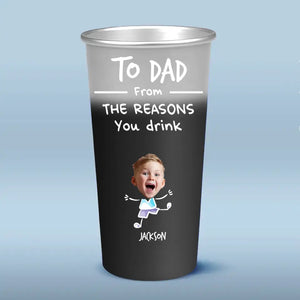 Custom Photo Our Child Might Be The Reason You Drink - Family Personalized Custom Aluminum Changing Color Cup - Father's Day, Gift For Dad, Grandpa